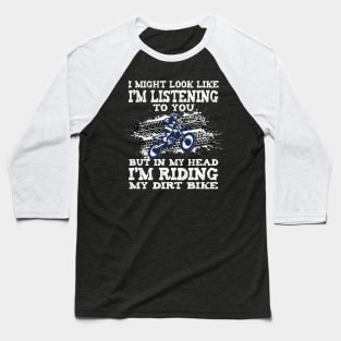 Dirt Bike Gift, Motocross Athletic Rider, Bleached Racing Track Bro Baseball T-Shirt